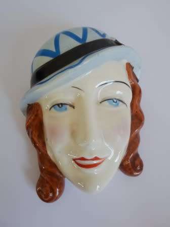 WOW!! VINTAGE PORCELAIN WALL FACE MASK CIRCA 1930's