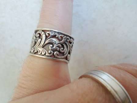 WOW!! CHUNKY STERLING SILVER RING WITH STUNNING DESIGN!! 5,9g   SIZE O1/2  WOW!!