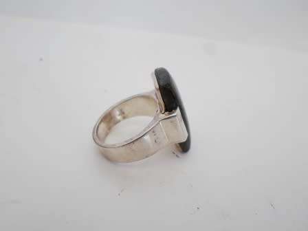 SPECTACULAR!! LARGE STERLING SILVER & LABRADORITE RING  SIZE N1/2  14,2g   WOW!!