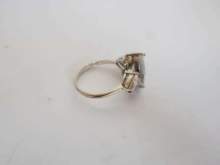 BEAUTIFUL!! LARGE STERLING SILVER CZ RING, SIZE Q  4,3g  WOW!!