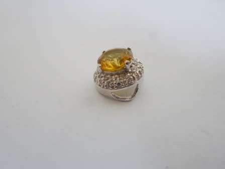 STUNNING!! STERLING SILVER CITRINE & CZ PENDANT  2,3g  WOW!!