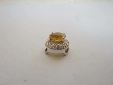 STUNNING!! STERLING SILVER CITRINE & CZ PENDANT  2,3g  WOW!!