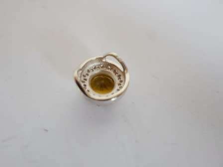 STUNNING!! STERLING SILVER CITRINE & CZ PENDANT  2,3g  WOW!!