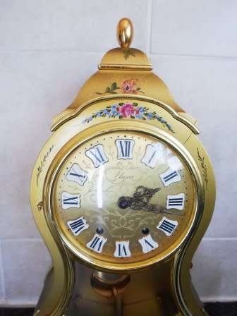 STUNNING!! VINTAGE SWISS ELUXA HAND PAINTED MANTLE CLOCK 100% WORKING WOW!!