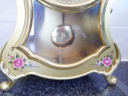 STUNNING!! VINTAGE SWISS ELUXA HAND PAINTED MANTLE CLOCK 100% WORKING WOW!!