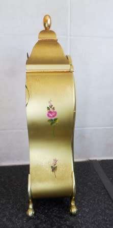 STUNNING!! VINTAGE SWISS ELUXA HAND PAINTED MANTLE CLOCK 100% WORKING WOW!!