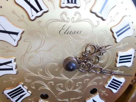 STUNNING!! VINTAGE SWISS ELUXA HAND PAINTED MANTLE CLOCK 100% WORKING WOW!!