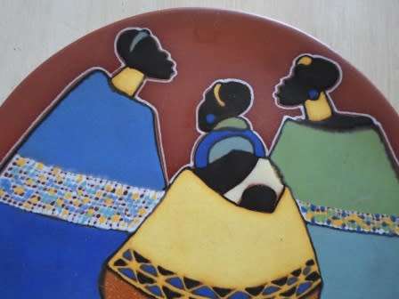 WOW!! RARE!! VINTAGE KALAHARI POTTERY PLATE STUNNING PIECE VALUE R3000