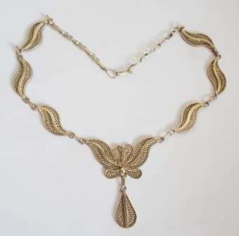 WOW!! VINTAGE STERLING SILVER FILIGREE NECKLACE  23,6g WOW!!
