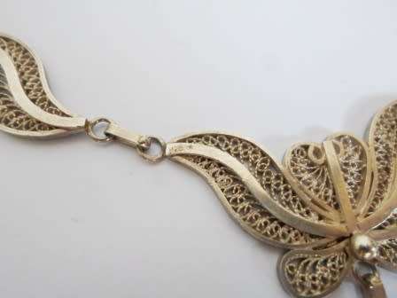 WOW!! VINTAGE STERLING SILVER FILIGREE NECKLACE  23,6g WOW!!