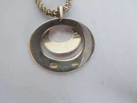 WOW!! STERLING SILVER PENDANT BY FOSSIL WITH CHAIN AMAZING DESIGN  13,5g WOW!!