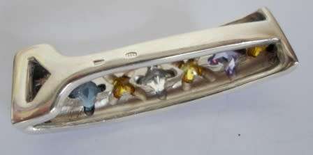 WOW!! HUGE STERLING SILVER PENDANT WITH STONES AMAZING DESIGN  25,0g WOW!!