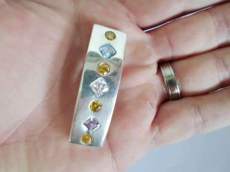 WOW!! HUGE STERLING SILVER PENDANT WITH STONES AMAZING DESIGN  25,0g WOW!!