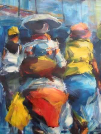 AMAZING!! HUGE!! JUNIOR FUNGAI "SOLDIER ON" ACRYLIC ON CANVAS DATED '19   1300 X 880mm VALUE R19000