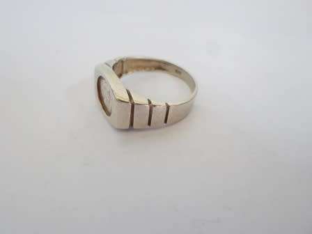 STUNNING!! VINTAGE MENS STERLING SILVER COIN RING  5,5g SIZE V1/2 WOW!!