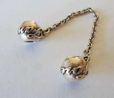 WOW!! STUNNING PANDORA STERLING SILVER FAMILY FOREVER SAFETY CHAIN  4,8g  WOW!!