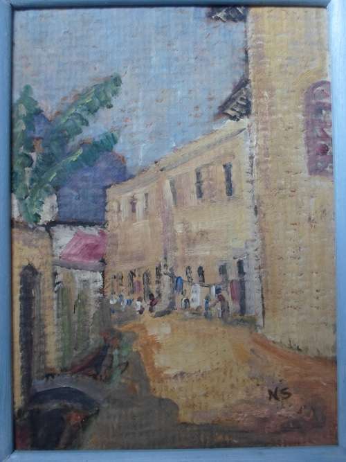 WOW!! NITA SPILHAUS `BO-KAAP` OIL ON BOARD   320 X 240mm VALUE R8500 WOW!!
