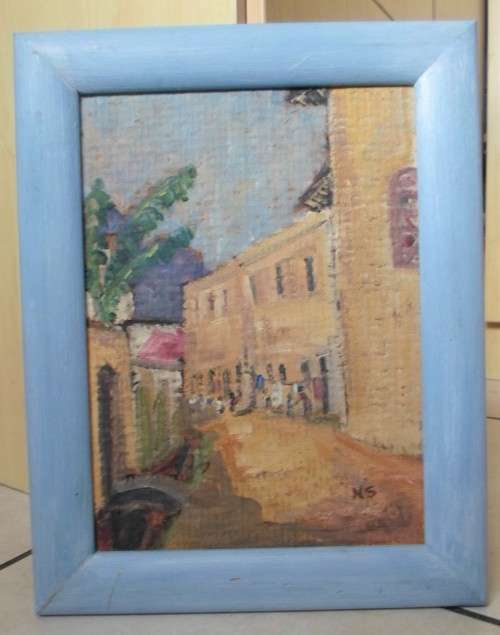 WOW!! NITA SPILHAUS `BO-KAAP` OIL ON BOARD   320 X 240mm VALUE R8500 WOW!!