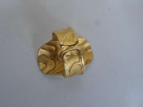WOW!! LARGE GOLD TONE  ITALIAN STERLING SILVER ADJUSTABLE RING 6,5g WOW!!