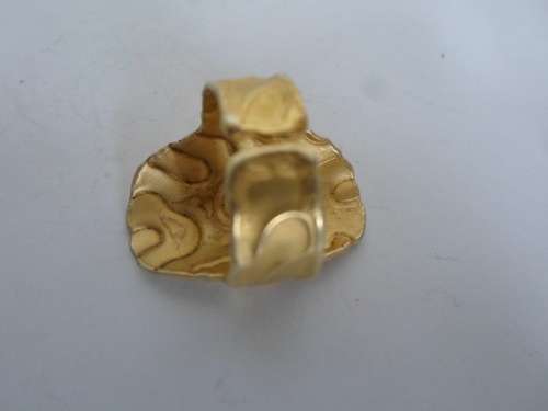 WOW!! LARGE GOLD TONE  ITALIAN STERLING SILVER ADJUSTABLE RING 6,5g WOW!!