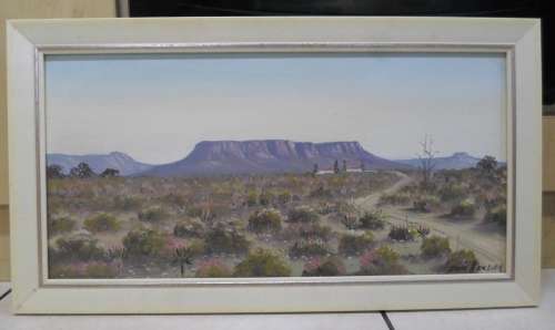 STUNNING!! DON BENZIEN TABLE MOUNTAIN OIL ON CANVAS 600 X 300mm VALUE R2500 WOW!!