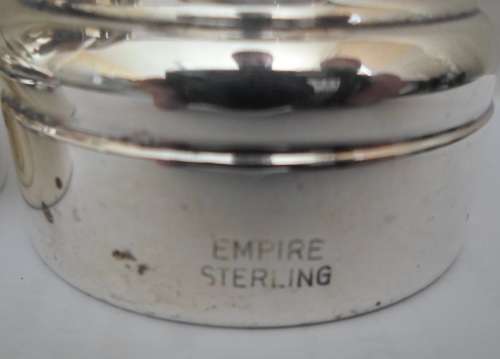 WOW!! RARE VINTAGE PAIR OF EMPIRE STERLING PEPPER MILLS PERFECT CONDITION  VALUE R3950 WOW!!