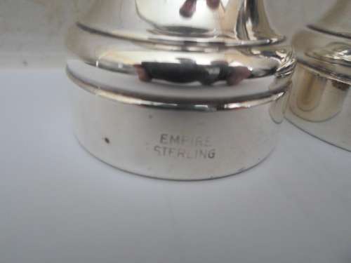 WOW!! RARE VINTAGE PAIR OF EMPIRE STERLING PEPPER MILLS PERFECT CONDITION  VALUE R3950 WOW!!