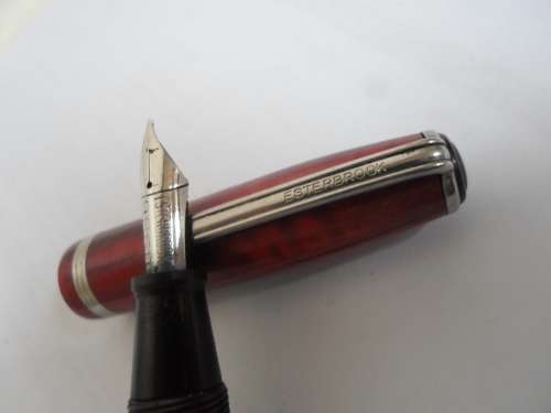 WOW!! VINTAGE ESTERBROOK RED MARBLED FOUNTAIN PEN EXCELLENT CONDITION, NEEDS BLADDER WOW!!