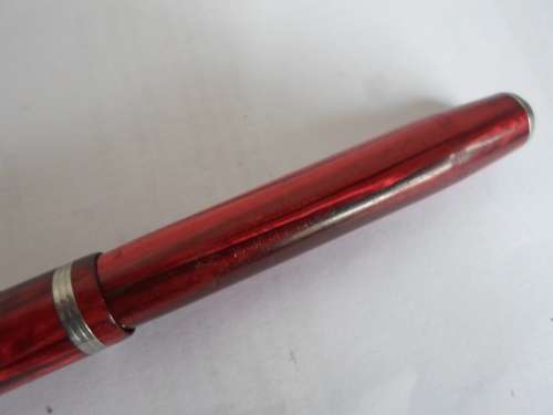 WOW!! VINTAGE ESTERBROOK RED MARBLED FOUNTAIN PEN EXCELLENT CONDITION, NEEDS BLADDER WOW!!
