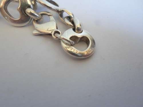 WOW!! 1999 VINTAGE TIFFANY and CO HEART LINK STERLING SILVER BRACELET   28,9g  VALUE R5500 WOW!!