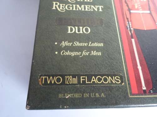 RARE 1960`s MAX FACTOR ROYAL REGIMENT LEATHER DUO COLOGNE and SHAVE LOTION BOXED SET VALUE R1400