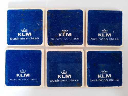 RARE!! 6 X VINTAGE KLM BUSINESS CLASS COASTERS