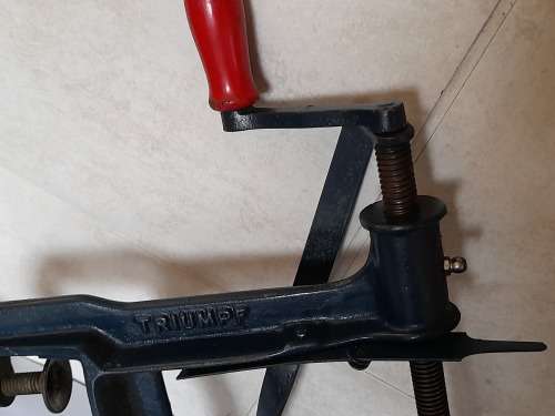 Vintage Triumph Pefra cast iron apple peeler rare wow!!