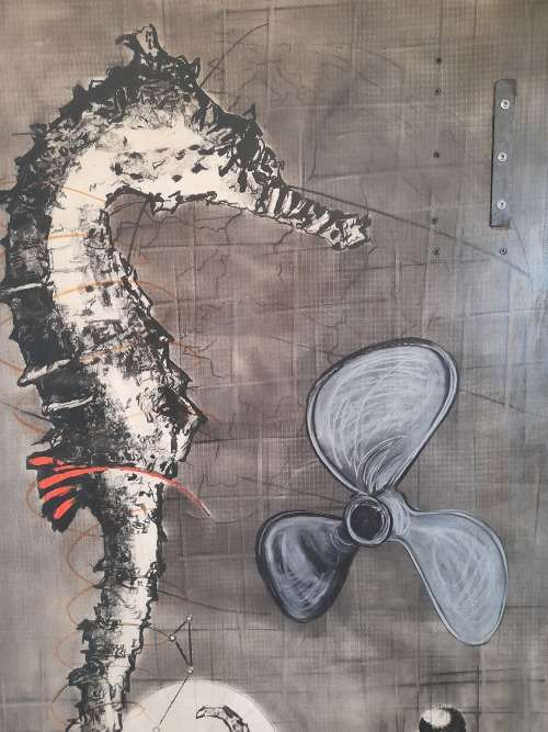 Investment!! Cobus van der Walt contemporary mixed media on board 1650 x 1120mm VALUE R75000