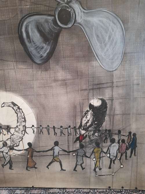 Investment!! Cobus van der Walt contemporary mixed media on board 1650 x 1120mm VALUE R75000