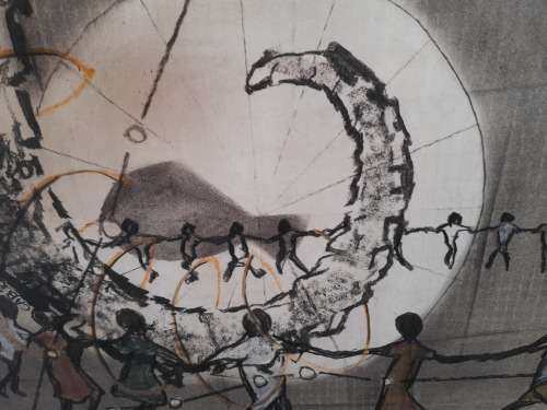 Investment!! Cobus van der Walt contemporary mixed media on board 1650 x 1120mm VALUE R75000