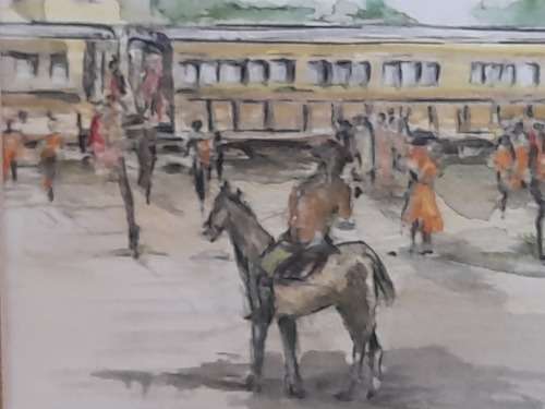 Rare!! Douglas Portway `train station` watercolour 290 x 205mm VALUE R4500