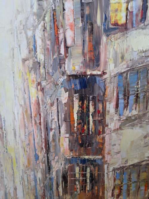 Stunning Paul Potgieter city scene oil on board 750 x 400mm value R1500 wow!!