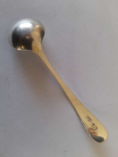 Early Georgian 1797-1822 Edinburgh silver mustard spoon enitialed M  8,2g wow!!