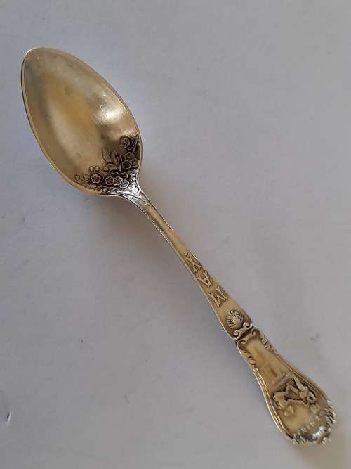 Rare!! 1903 Birmingham silver May month Gemini star sign spoon 12,4g wow!!