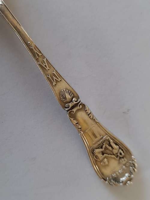 Rare!! 1903 Birmingham silver May month Gemini star sign spoon 12,4g wow!!