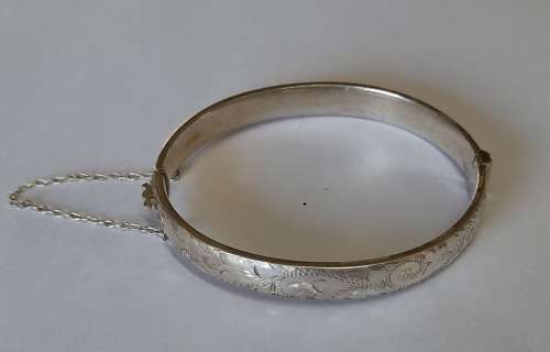 Exquisite!! 1978 London silver clip bangle by S.Ltd 10,9g wow!!