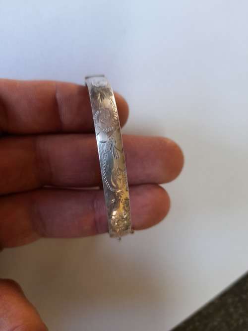 Exquisite!! 1978 London silver clip bangle by S.Ltd 10,9g wow!!