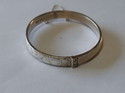 Exquisite!! 1978 London silver clip bangle by S.Ltd 10,9g wow!!