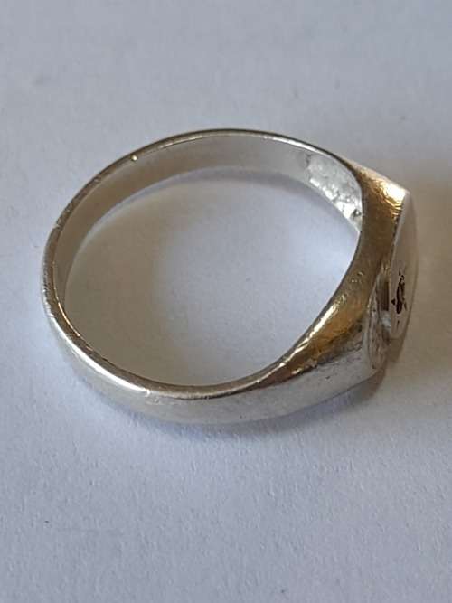 Awesome vintage sterling silver garnet signet ring  2,7g Wow!!