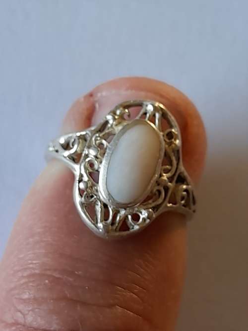 Cutest!! Vintage sterling silver M.O.P baby ring 1,9g Wow!!