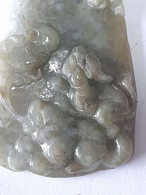 Exquisite!! Large Vintage chinese carved jade and 9ct gold pendant circa 1930`s Wow!!