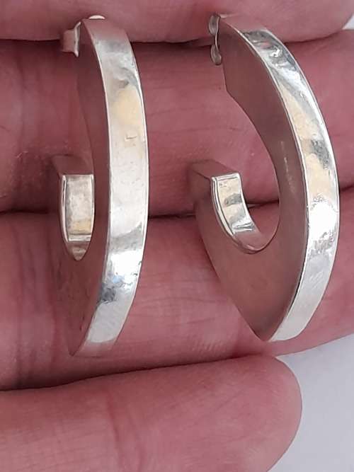 Awesome large sterling silver tube earrings 8,1g wow!!