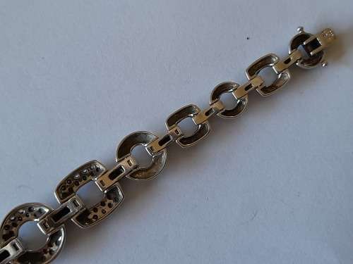Exquisite American Swiss sterling silver and cz bracelet  23,5g Stunning!!
