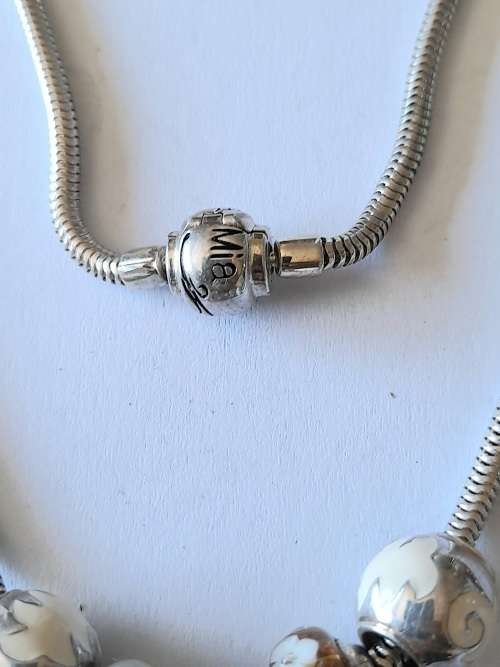 Wow!! South African Donna-Mia sterling silver charm necklace 28,4g wow!! Wow!!